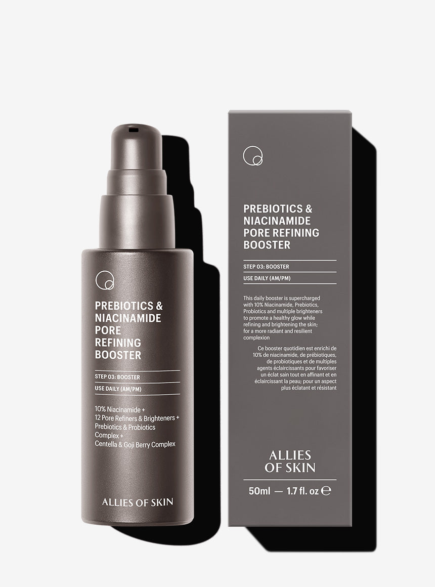 Prebiotics & Niacinamide Pore Refining Booster Allies of Skin. The M-ethod Aesthetics. Worldwide Delivery.