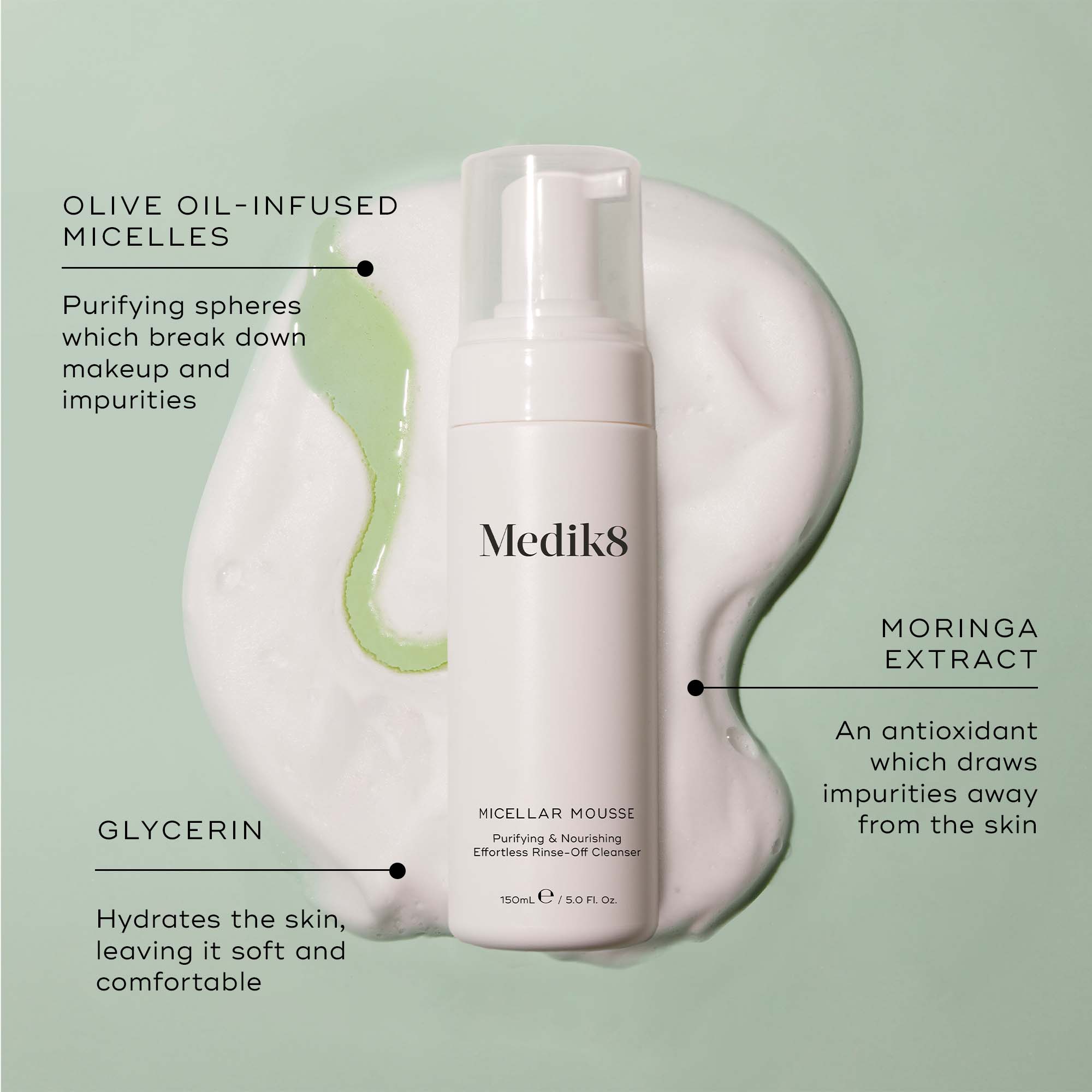 Micellar Mousse™ MEDIK8 Official Stockist. Worldwide shipping. Medical-grade skincare. The M-ethod Aesthetics