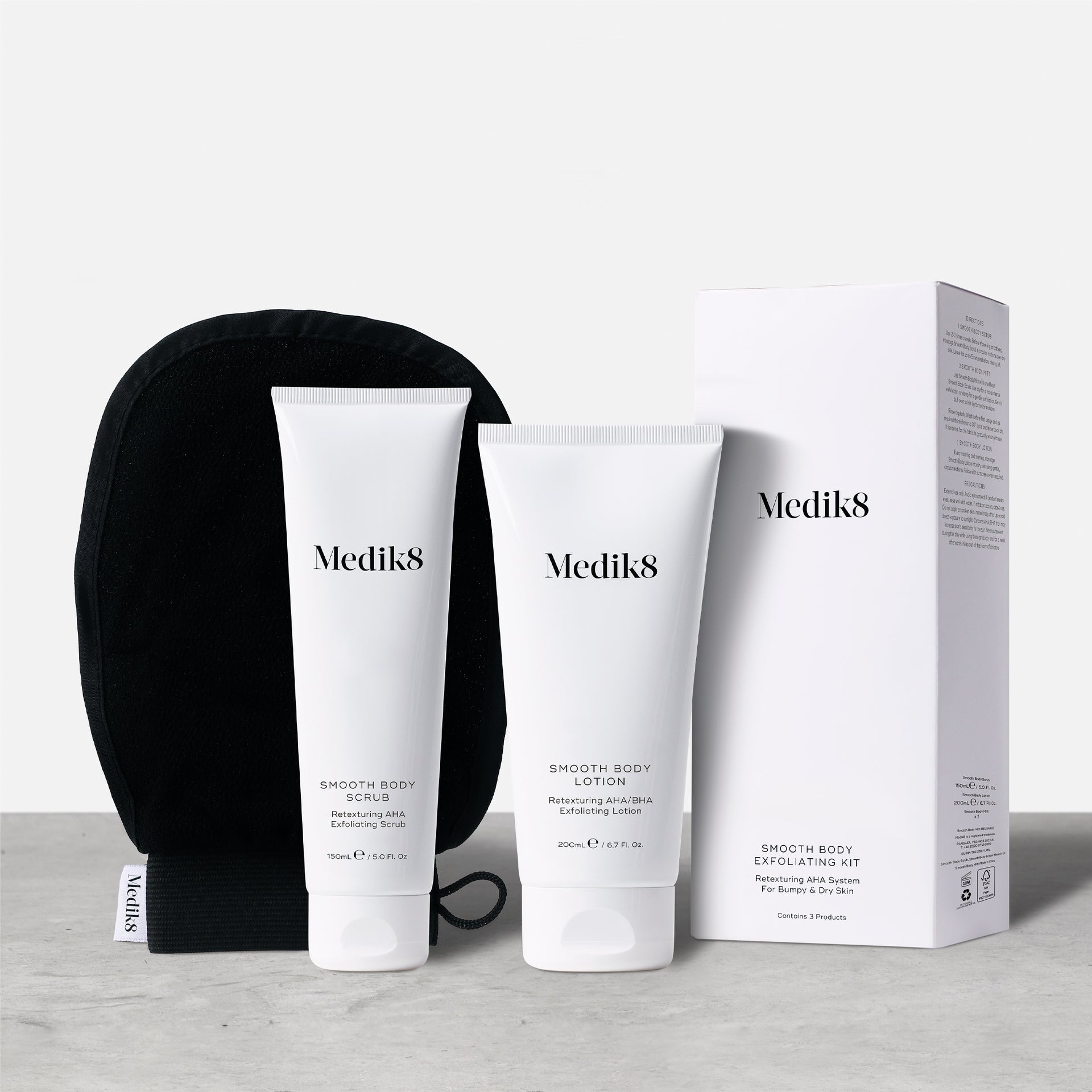 Smooth Body Exfoliating Kit™ MEDIK8 Official Stockist. Worldwide shipping. Medical-grade skincare. The M-ethod Aesthetics