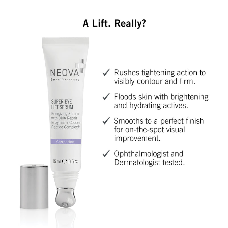 Super Eye Lift Serum. NEOVA SmartSkincare. The M-ethod Aesthetics. Worldwide Shipping.