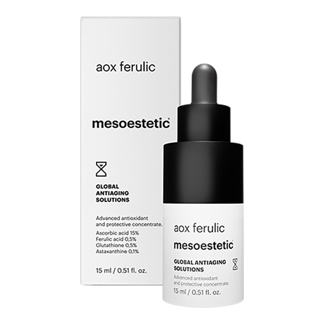 Mesoestetic AOX ferulic. Official Stockist. Worldwide shipping. Medical-grade skincare. The M-ethod Aesthetics