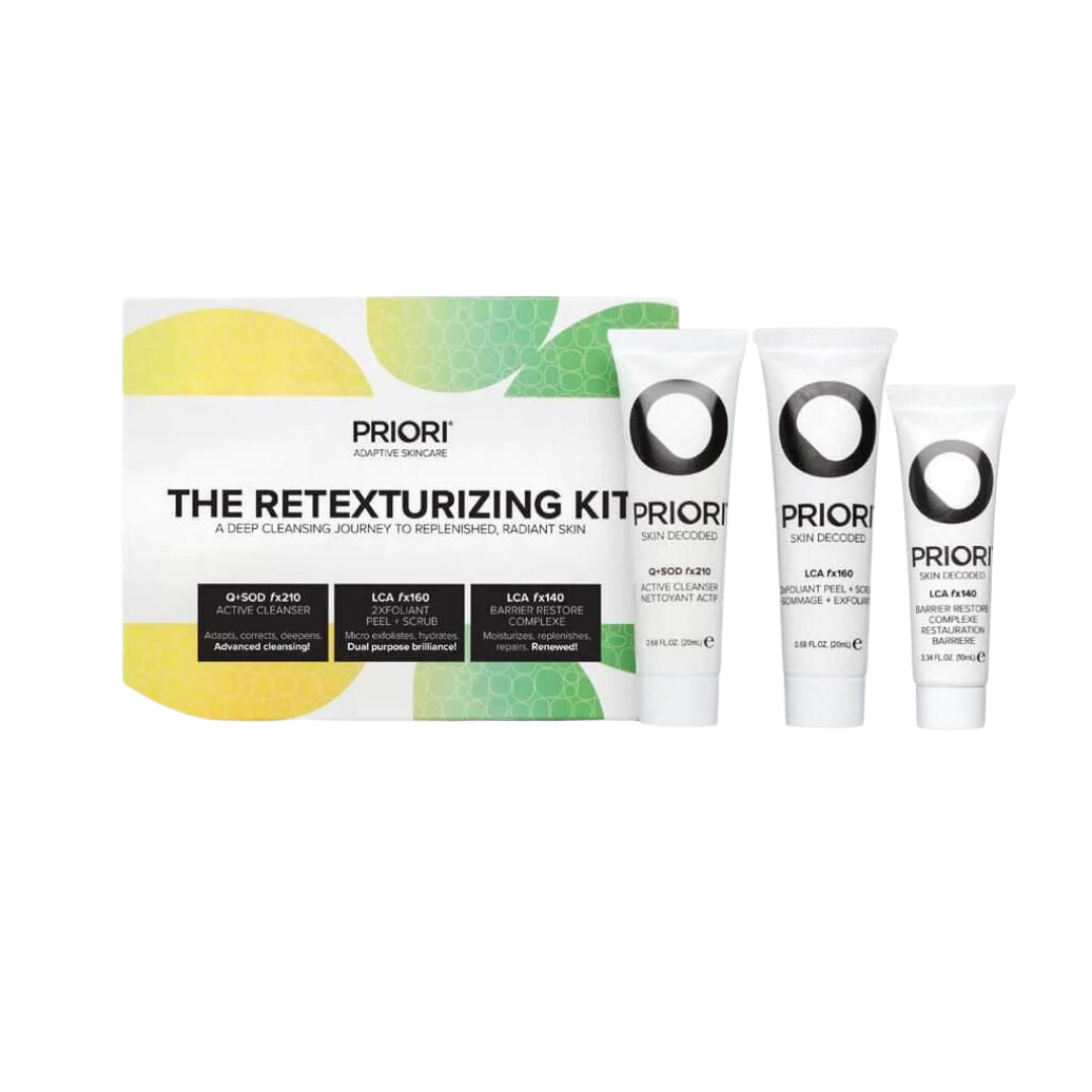 The Retexturizing Kit Priori Skincare Official Stockist. Worldwide shipping. Medical-grade skincare. The M-ethod Aesthetics