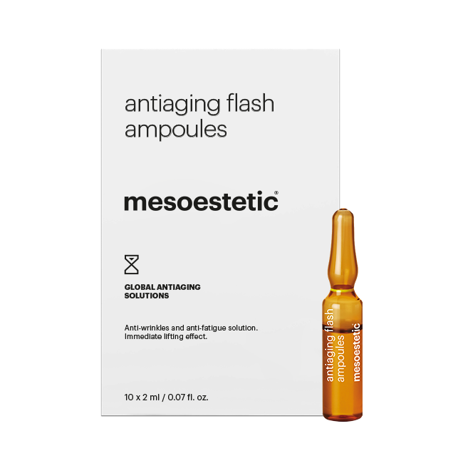 Mesoestetic Antiaging Flash Ampoules. Official Stockist. Worldwide shipping. Medical-grade skincare. The M-ethod Aesthetics